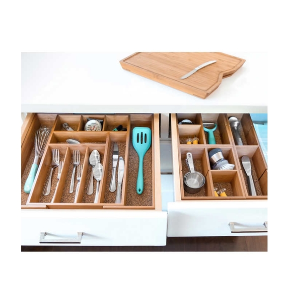 NIB Expandable Bamboo Drawer Organizer - Picture 2 of 8